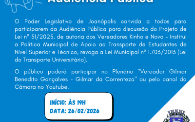 Convocação para Audiência Pública – Projeto Transporte Universitário