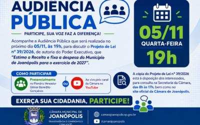 Convocação para Audiência Pública – Projeto de Lei 39/2026 – LOA 2027